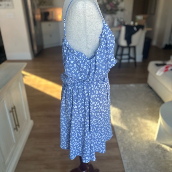 Blue Floral Off-Shoulder Dress - Picture 2 of 5